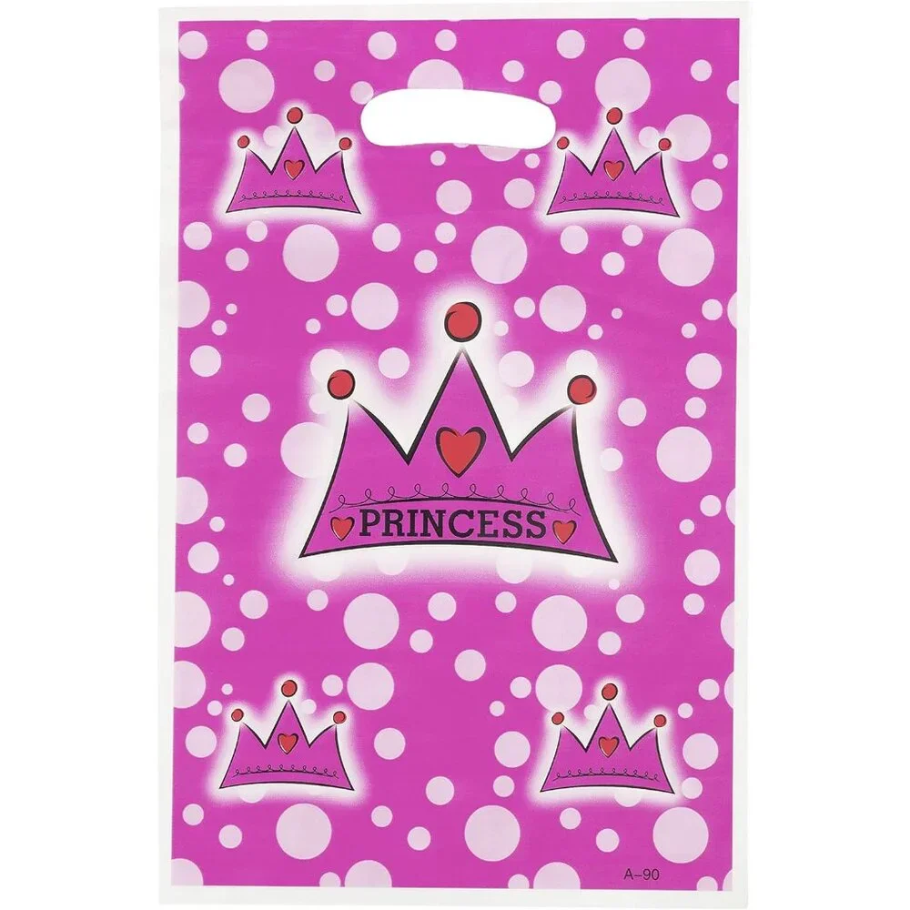 Princess Party Pack--Pink Plates, cups, party favors & Bags, fork, Spoon For 10